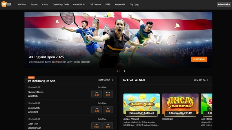 188Bet là thương hiệu cá cược trực tuyến uy tín hoạt động hơn 15 năm