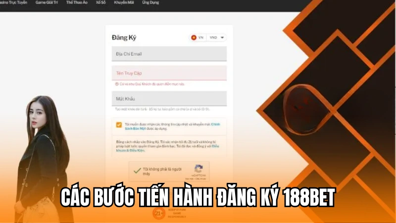 Các bước đăng ký tài khoản 188Bet chuẩn nhất